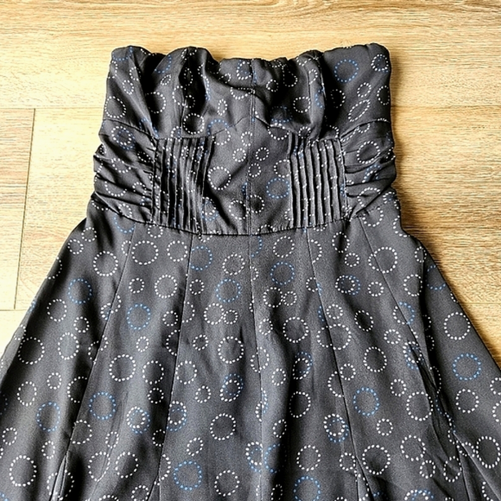 NWT American Eagle Gray Strapless Polka Dot Short Flowy Mini Dress